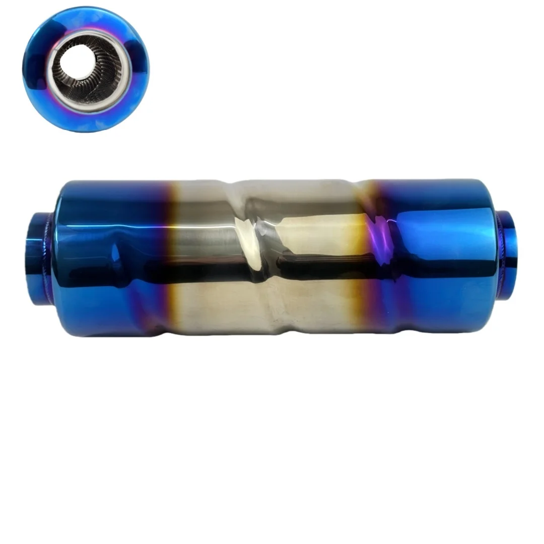 

Universal Glasspack Muffler Exhaust Pipe Performance Resonator Loud Tip 2' 2.25' 2.5' Inlet for Car - Loud Exhaust Sound