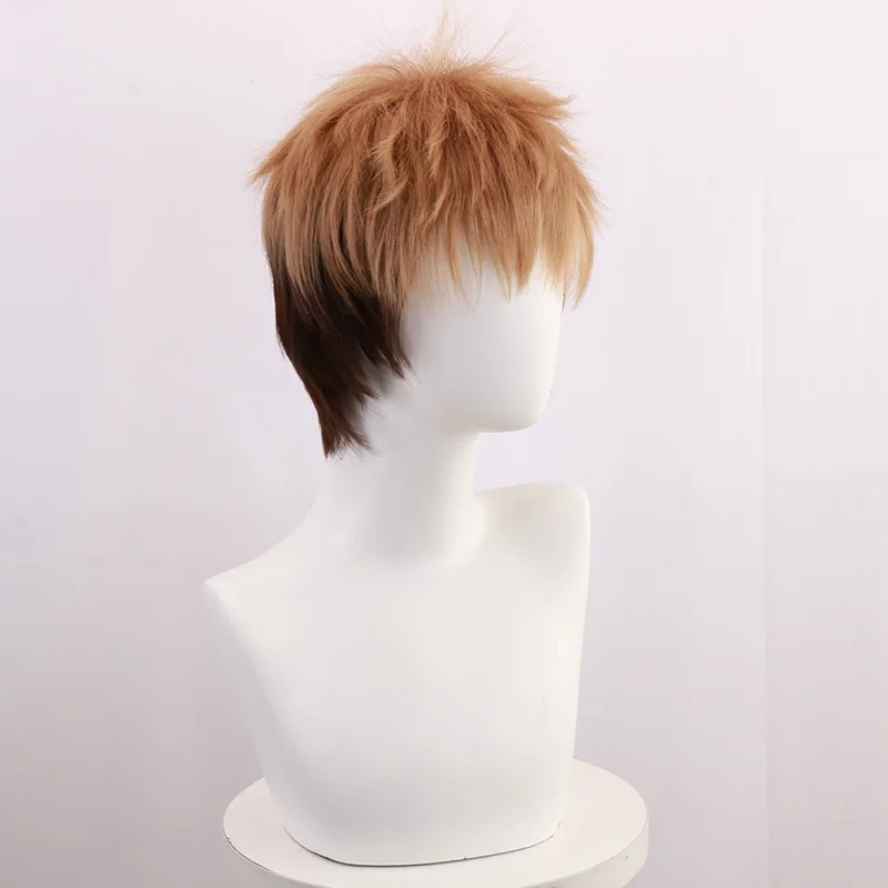 Attaque sur Titan-Jean Kirstein perruque dégradée marron Cosplay Anime perruque à ailes violettes