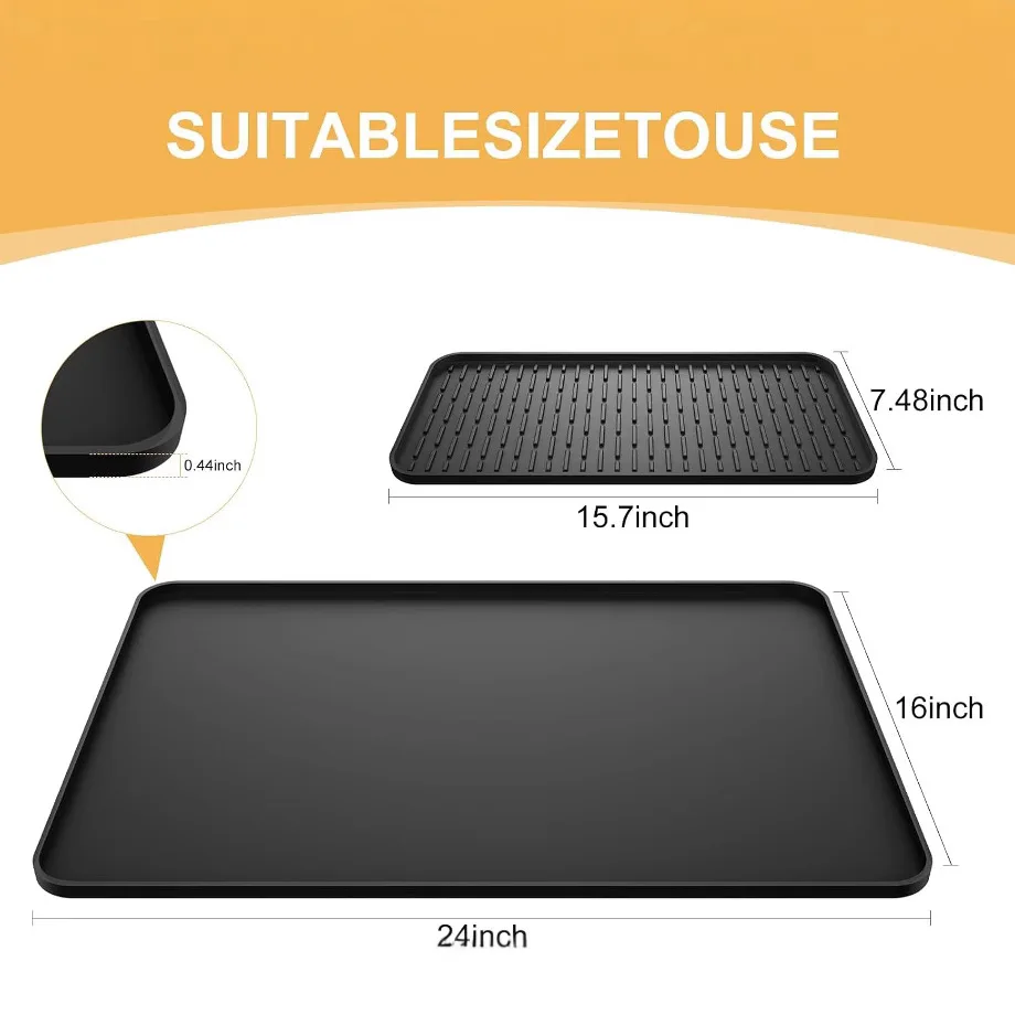 Hot Selling Silicone Coffee Machine Mat Bar Table Dining Table Anti-Slip Heat Insulation Large Draining Tray