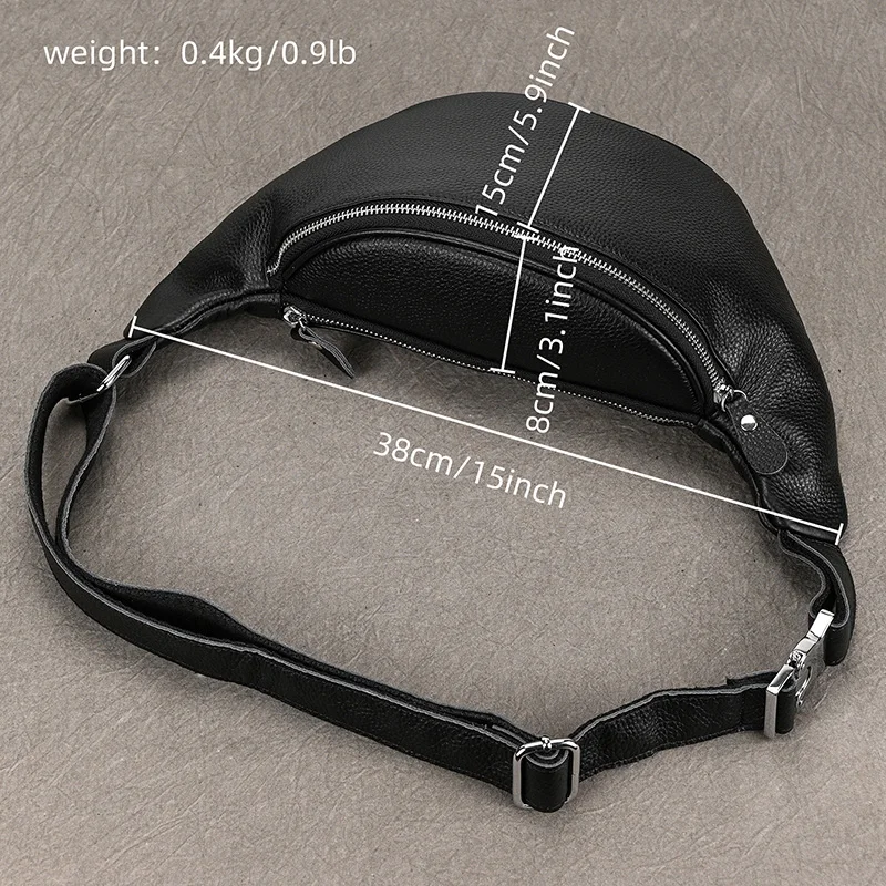 Big Waist Bag Mens Leather Belt Pounch Anti-theft Waist Pack Fanny Pack Bum Bag Belt Waist Pouch Chest Bag For Male leather Bag