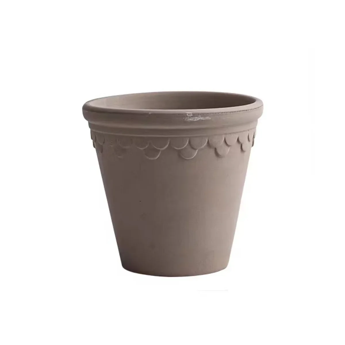 Gray pottery flower pot, original soil clay pot, gray pottery relief, vegetarian-fired ceramics, succulent and breathable