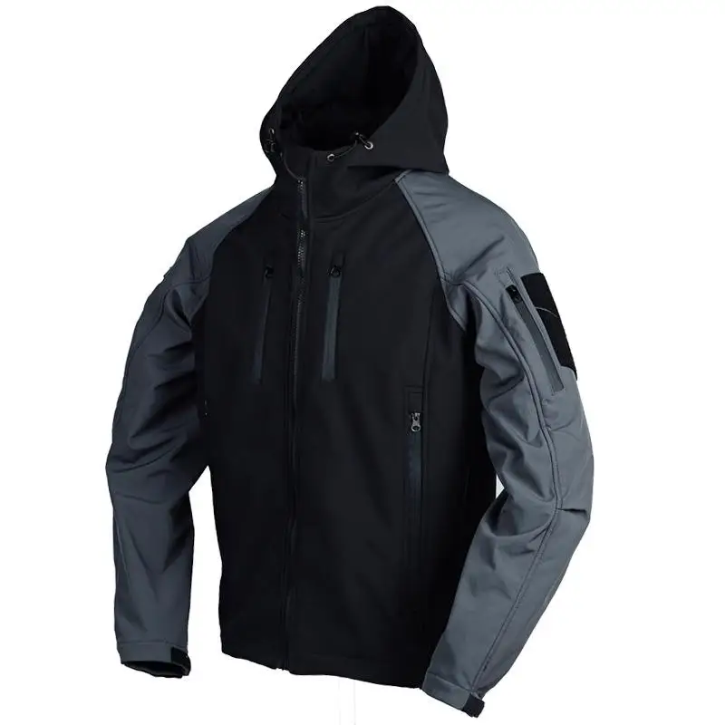 Autumn Winter Men's Sports Jacket Tactical Soft Shell Outdoor Cycling Plush Camping Travel Mountaineering Waterproof Coat