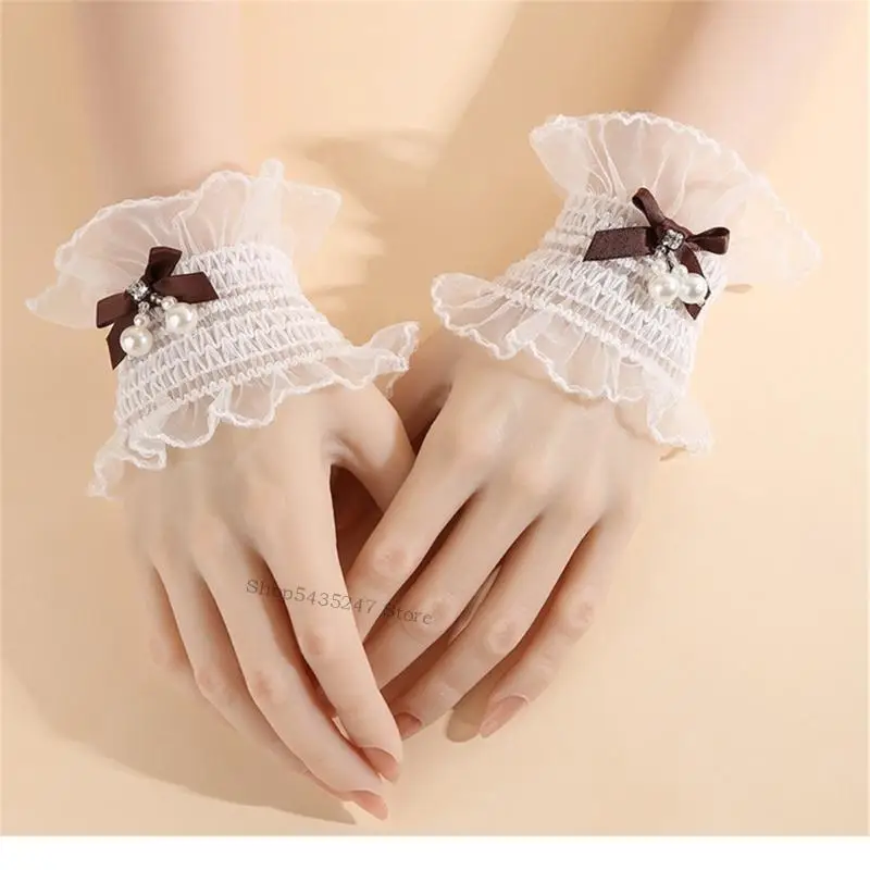 

Elegant Lace Wrist Cuffs For Weddings Parties And Prom Event Breathable Lightweight Design Wrist Ornament