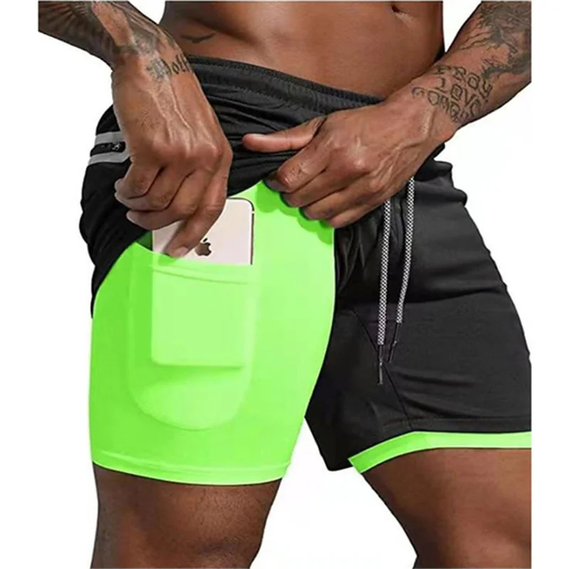 2023 NEW 16 Colors Running Shorts Men 2 in 1 Sport Shorts double-deck Quick Drying Summer mesh men Shorts Jogging Gym Shorts men