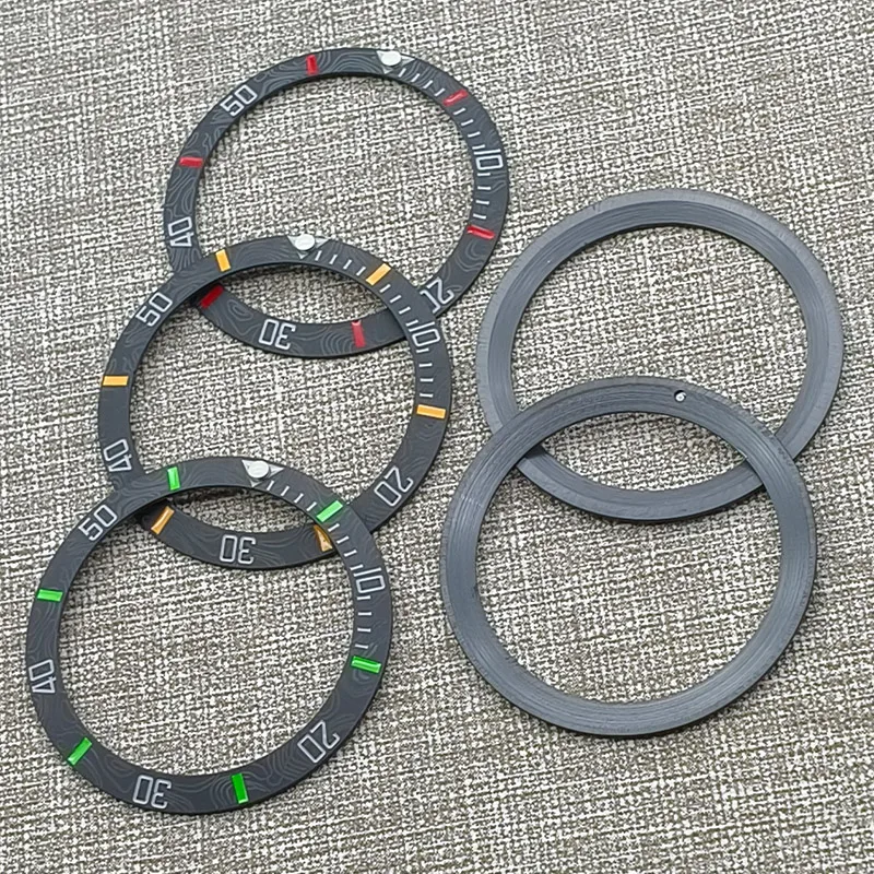 38mmx30.7mm SKX007 Curved Ceramic Bezel Insert Fits SKX007 SKX009 SRPD SUB Case NH35 NH36 Movement Men Watch Bezel Ring Parts
