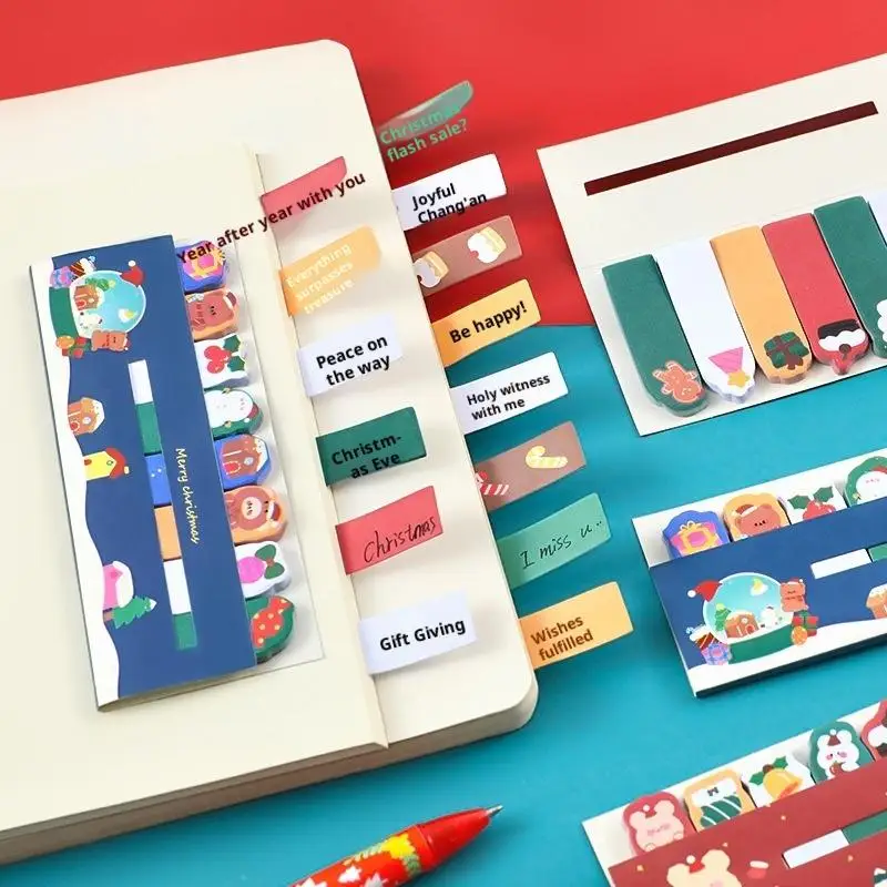 1PCS Paper Christmas Row Station Notes, Students Ins Cute  Stickers Cartoon High-value N Sticky Notes Stationery