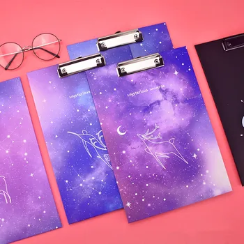 Starry sky clip folder paper clipboards A4 file clip test clipboard storage filing products stationery writing pad book office