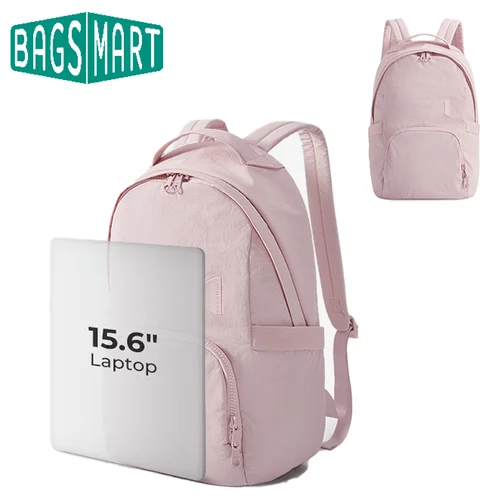 Mochila de viaje BAGSMART, bolsos para mujer, mochila para ordenador portátil, impermeable, gran capacidad, bolsa universitaria de nailon, ligera y sencilla
