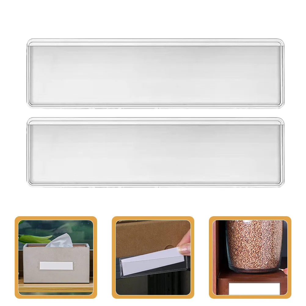 

25Pcs Clear PVC Adhesive Label Holders Transparent Index Card Pockets for File Sorting Warehouse Labeling Drawer Organization