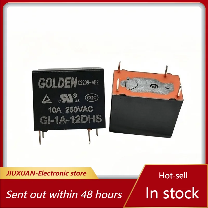 

New 10pcs/lot GI-1A-12DHS 12V 12VDC 10A 250VAC 4pins GI series small power relay