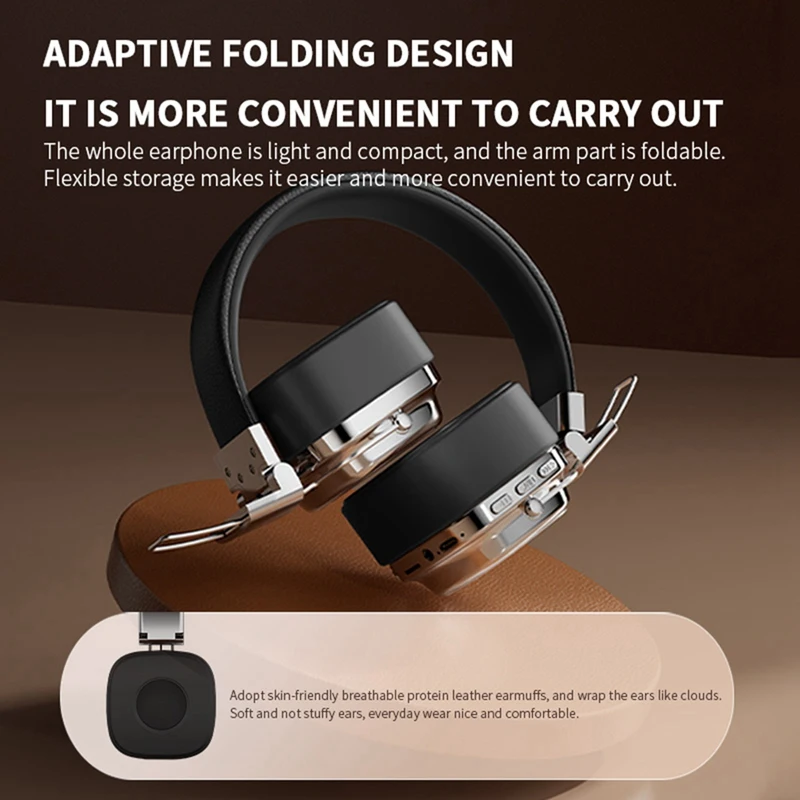 ชุดหูฟังไร้สายแบบย้อนยุคบลูทูธ5.3ชุดหูฟังอเนกประสงค์สำหรับมือถือคอมพิวเตอร์