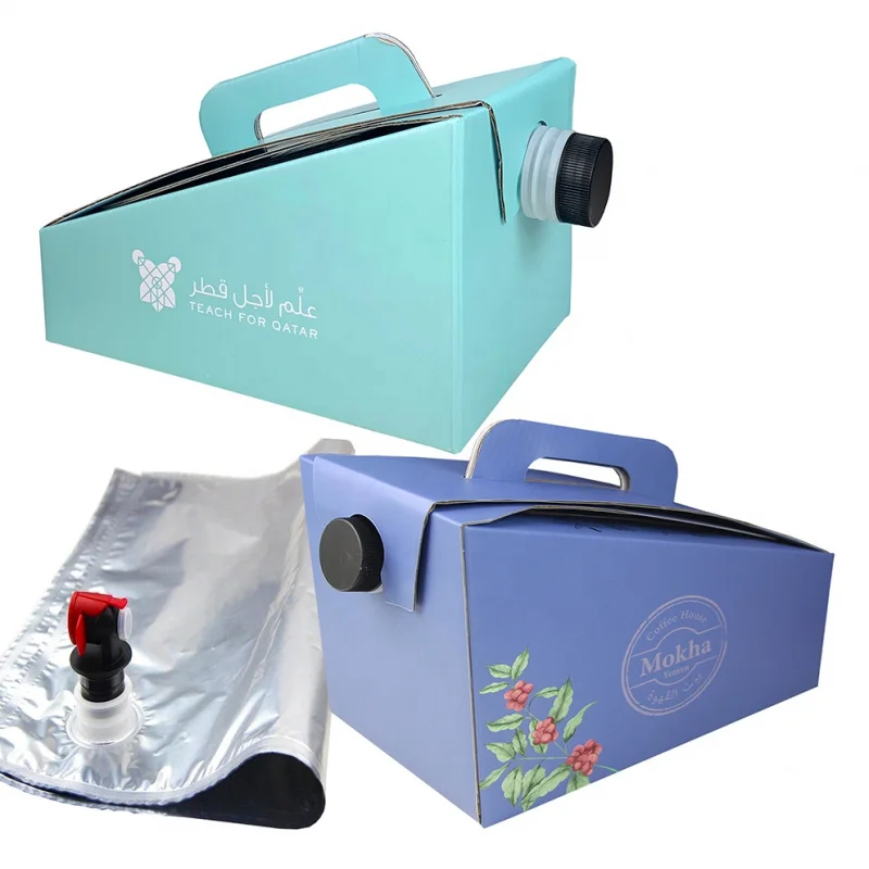 

2025customized.Custom coffee shop party fruit Take-Out box disposable coffee bag in box with dispenser 1l 2L 3