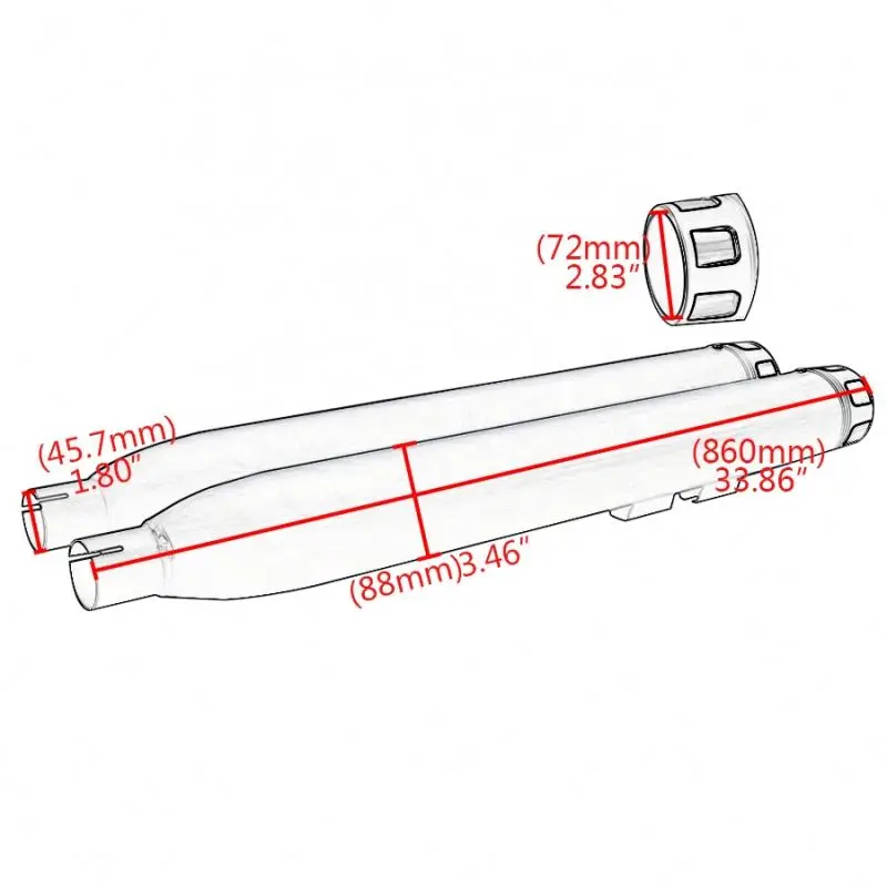Cafe Racer 4" Auspuffabsaugungssystem Spitzenschalldämpfer für Motorrad Harley Touring FLH FLT 95-Up