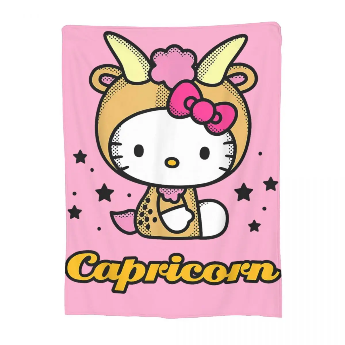 Hello Kitty Capricorn Blankets Flannel Summer Air Conditioning Multifunction Ultra-Soft Throw Blanket for Home Car Bedspreads