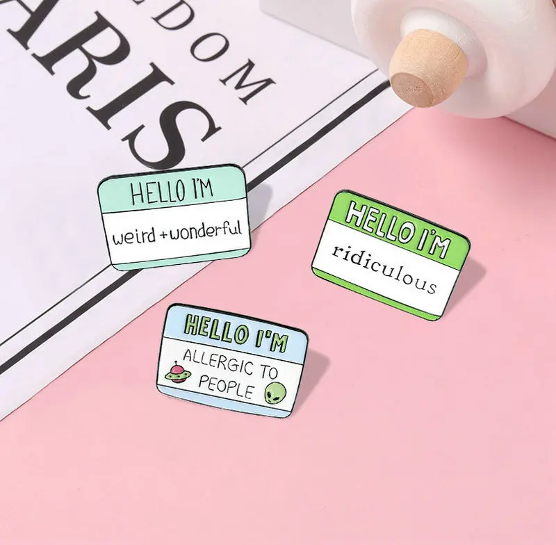 Dialogue Quote Enamel Pins Custom Humor Brooches Bag Clothes Lapel Pin Label Badge Cartoon Jewelry Gift Friends 4 Styles Fun