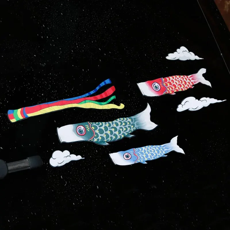 High-Quality Japanese Koinobori Car Stickers Pack - Stylish & Traditional Decoration for Car, Motorcycle, Laptop, etc.