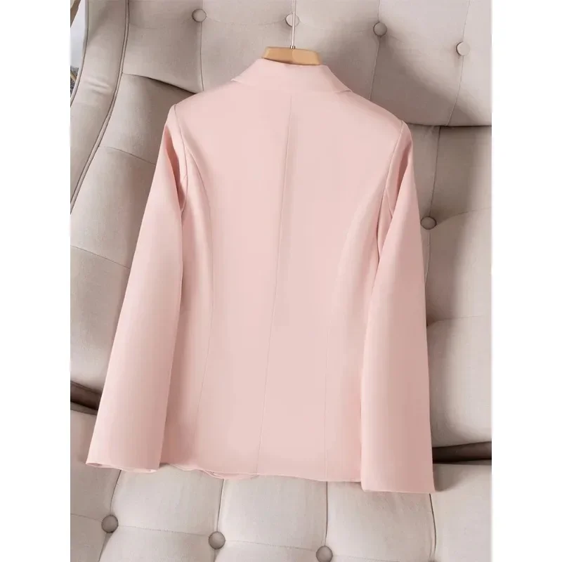 Fashion Autumn Winter Women Formal Blazer Female Green Pink Black Apricot Long Sleeve Office Ladies Business Work Wear Jacket