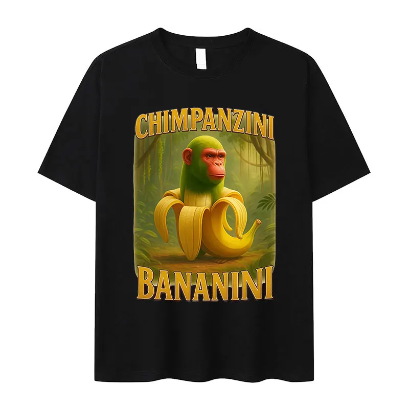 

Chimpanzini Bananini Funny Banana Monkey Meme T-shirts Mens Women Humor Style Short Sleeve T Shirts Casual Oversized Cotton Tees