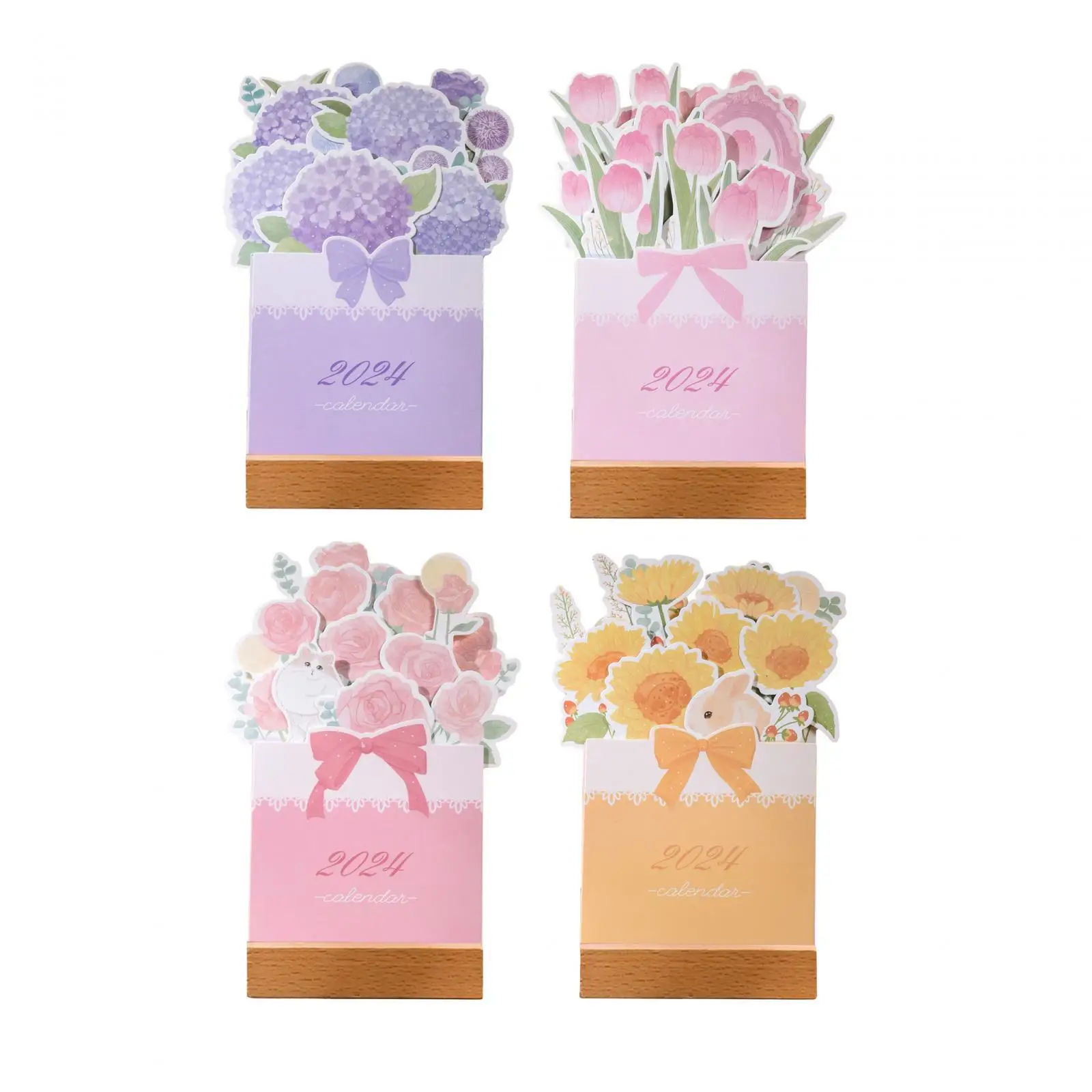 Настольный календарь 2024 с деревянной основой, ежемесячный настольный календарь, новогодние украшения для стола, фермерских квартир, дома, спальни
