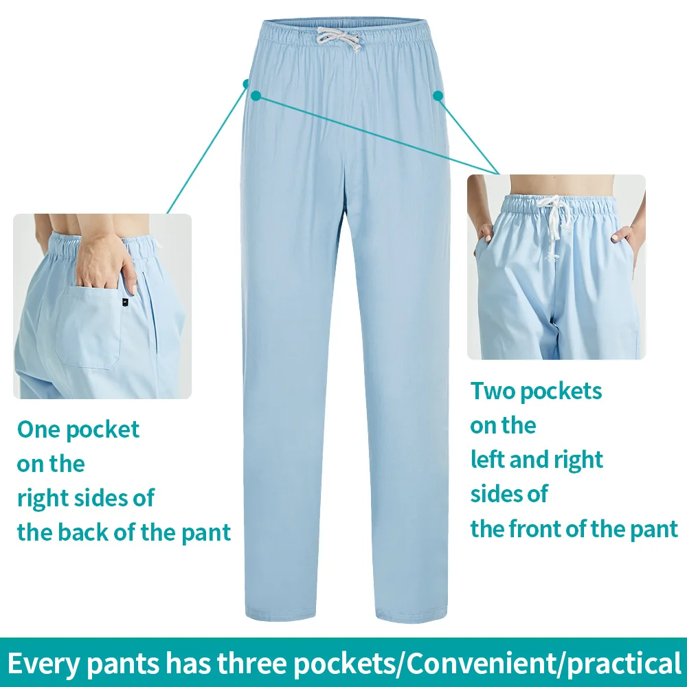Peelingi medyczne spodnie pielęgniarka mundury Lab odporne na kurz spodnie robocze hurtownia szorowania spodnie damskie spodnie z elastyczną gumką w pasie spodnie pielęgnacyjne