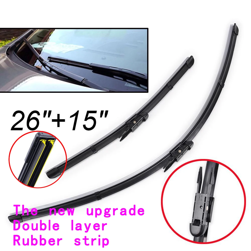 adohon 2Pcs Front Windshield Wiper Blades Set For Chevrolet Sonic Aveo Caprice SS For Fiat Punto Evo Grande Punto Linea 26