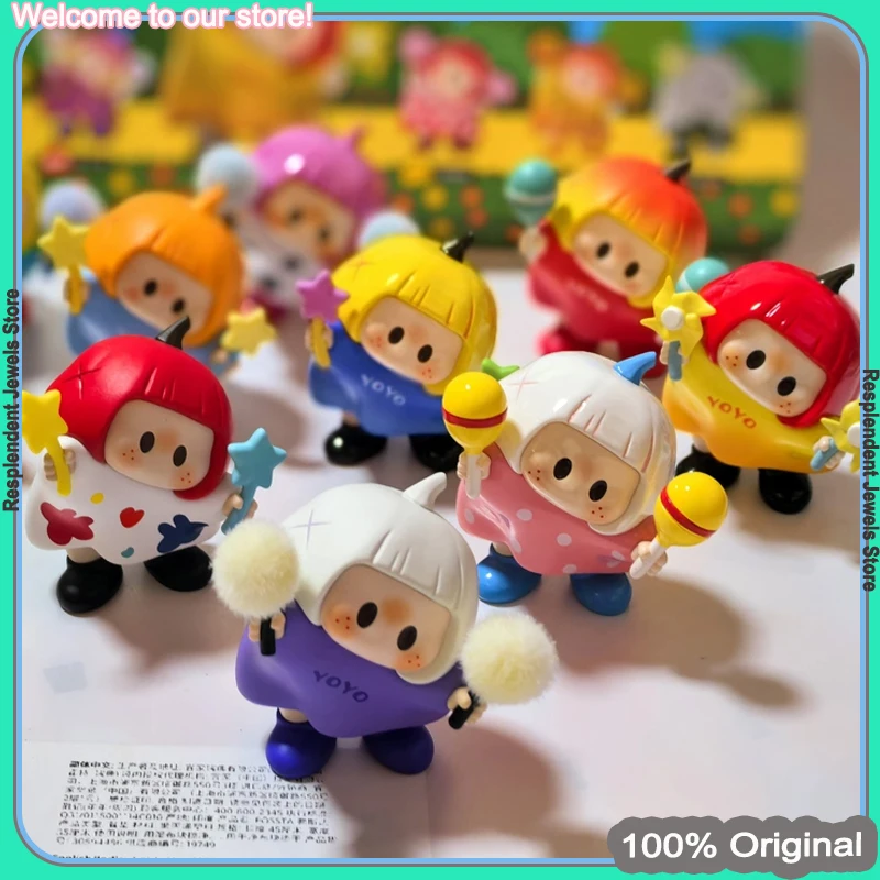 

Оригинальная серия Yoyo Crooked Head, слепая коробка, мини-сумка, модная забавная коллекция украшений, кавайная фигурка, орнамент для рабочего стола