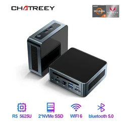 Chatreey AN2P Mini PC R5 5625U/3550H komputer do gier NVME SSD WIFI6 HD Windows 11 Pro