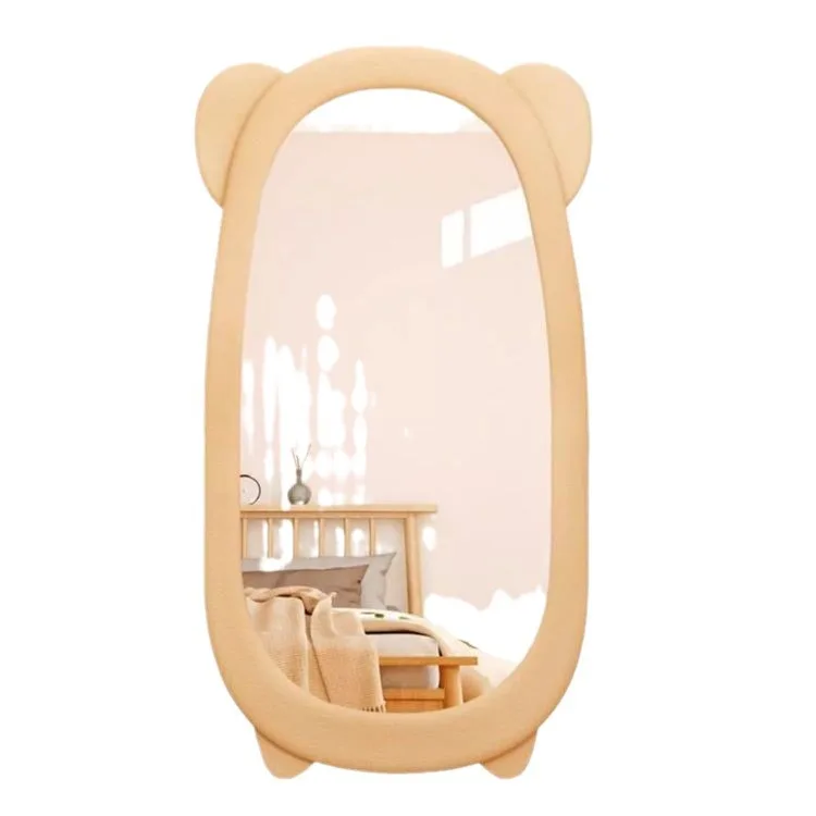 Instagram style full body dressing mirror, internet celebrity photo, cute little bear, elliptical home, cloud,