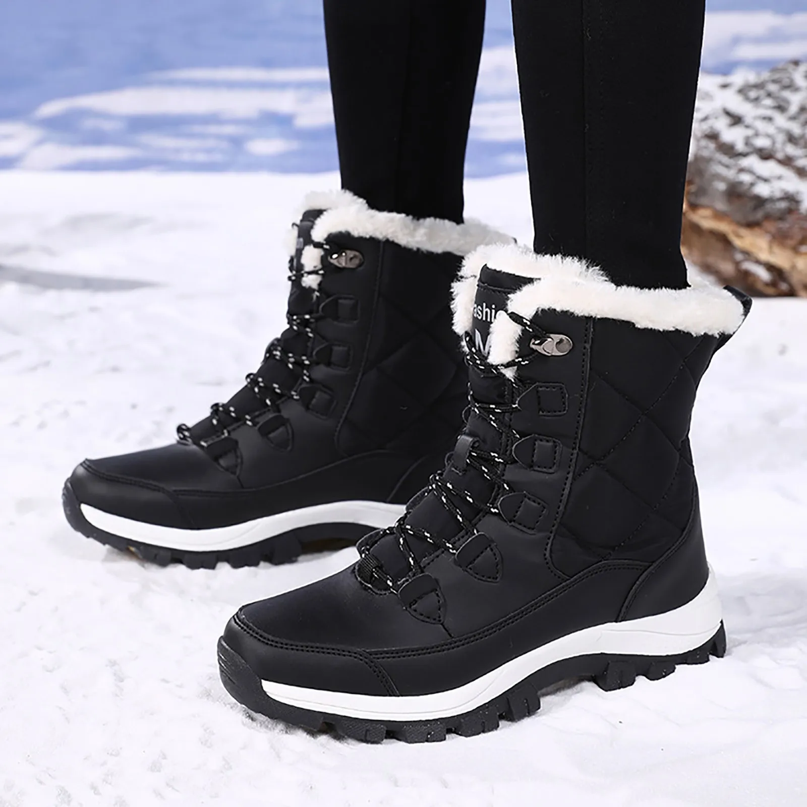 Winter Snow Boots For Women Casual High-Top Shoes Northeast Big Size Female Outdoor Travel Tote Winter Boots Botines Para Mujer