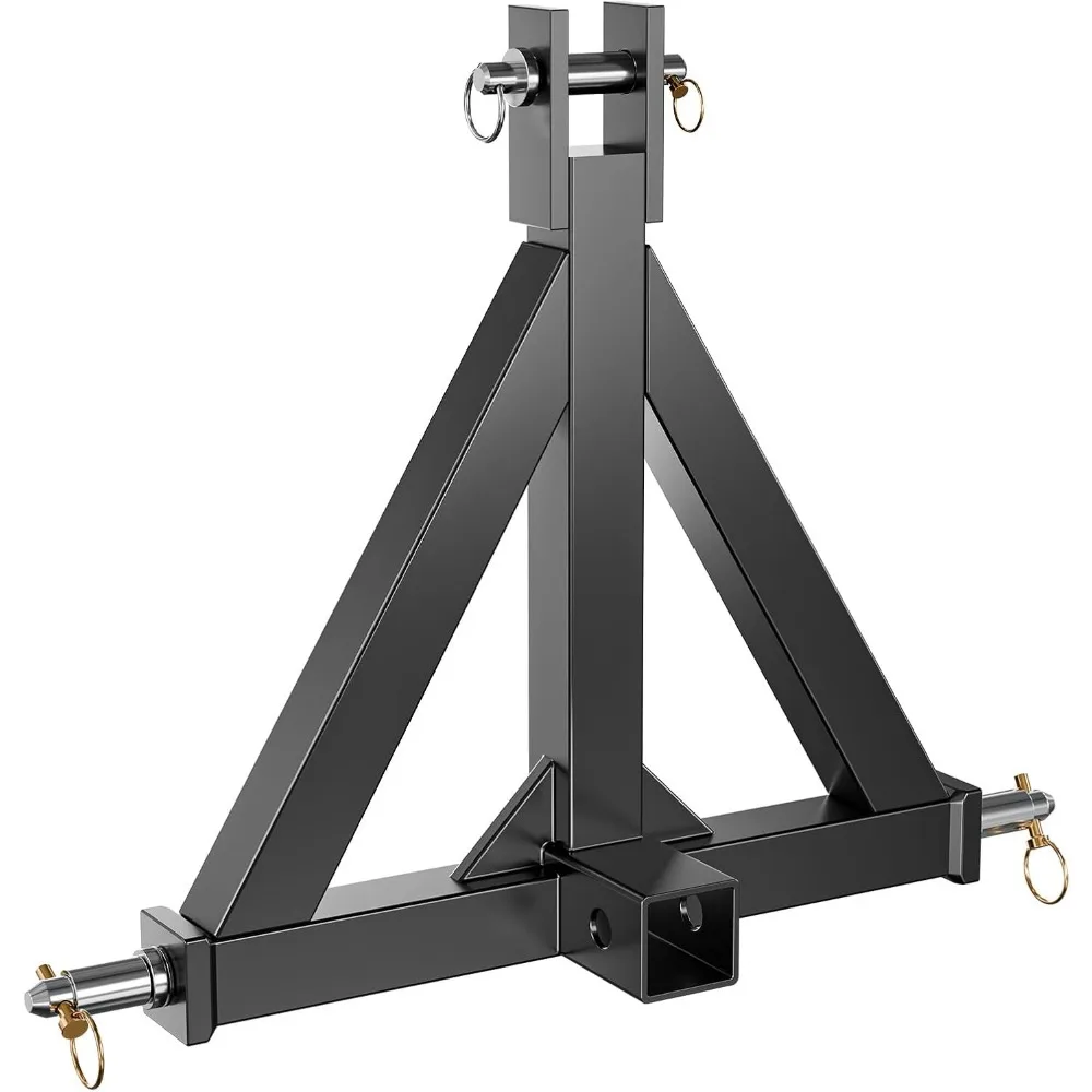 

Heavy-Duty 2-Inch Tow Hitch for Category 1 Tractors, Quick Connect Adapter in Black