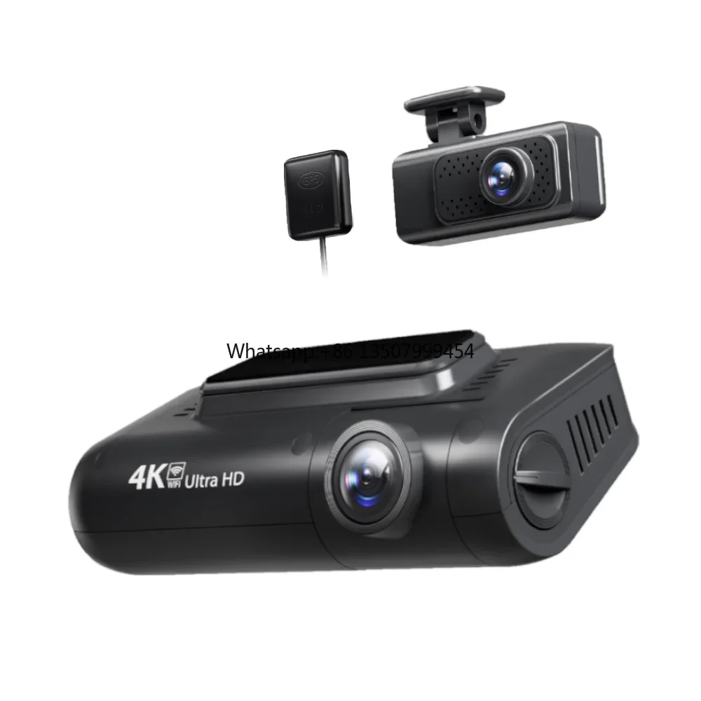 

2 Lens WIFI Dashcam Touch 4K 24 Hours Parking Monitor With GPS Mirror WIFI 2 Channels Dash Cam