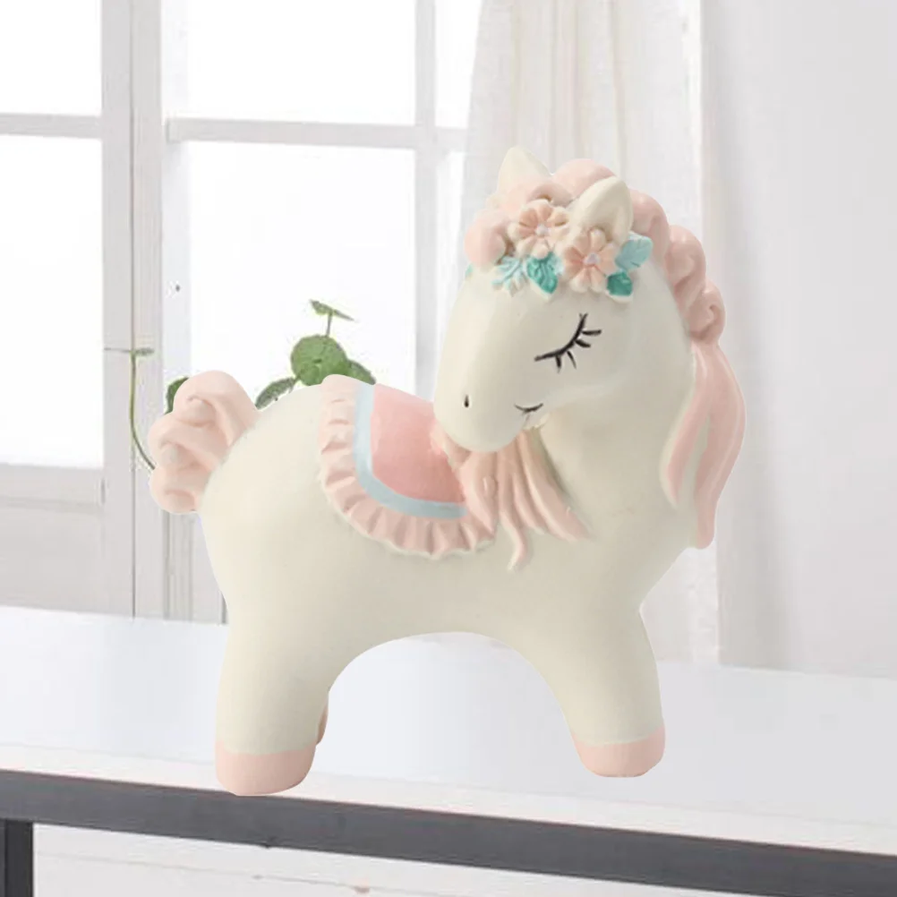 

Creative Unicorn Resin Figurines Cake Decoration Desktop Car Ornament Pink Miniature Sculpture For Party Home Decor ()