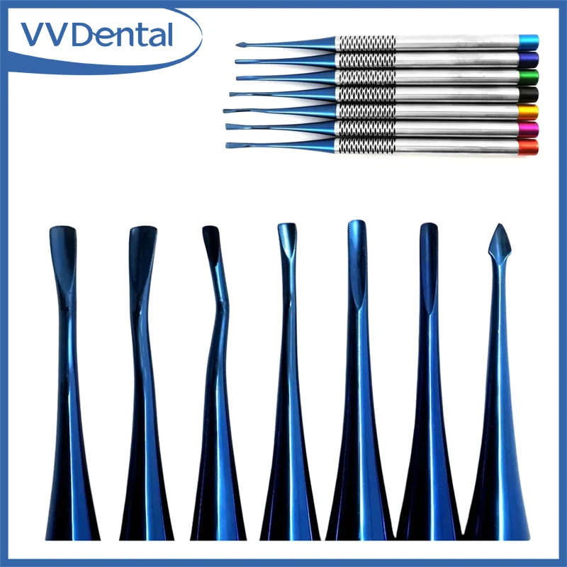 

Dentistry Tooth Extracting Tools Titanium Alloy Implant Instrument Dental Elevator Set Extraction Root 7Pcs/Set