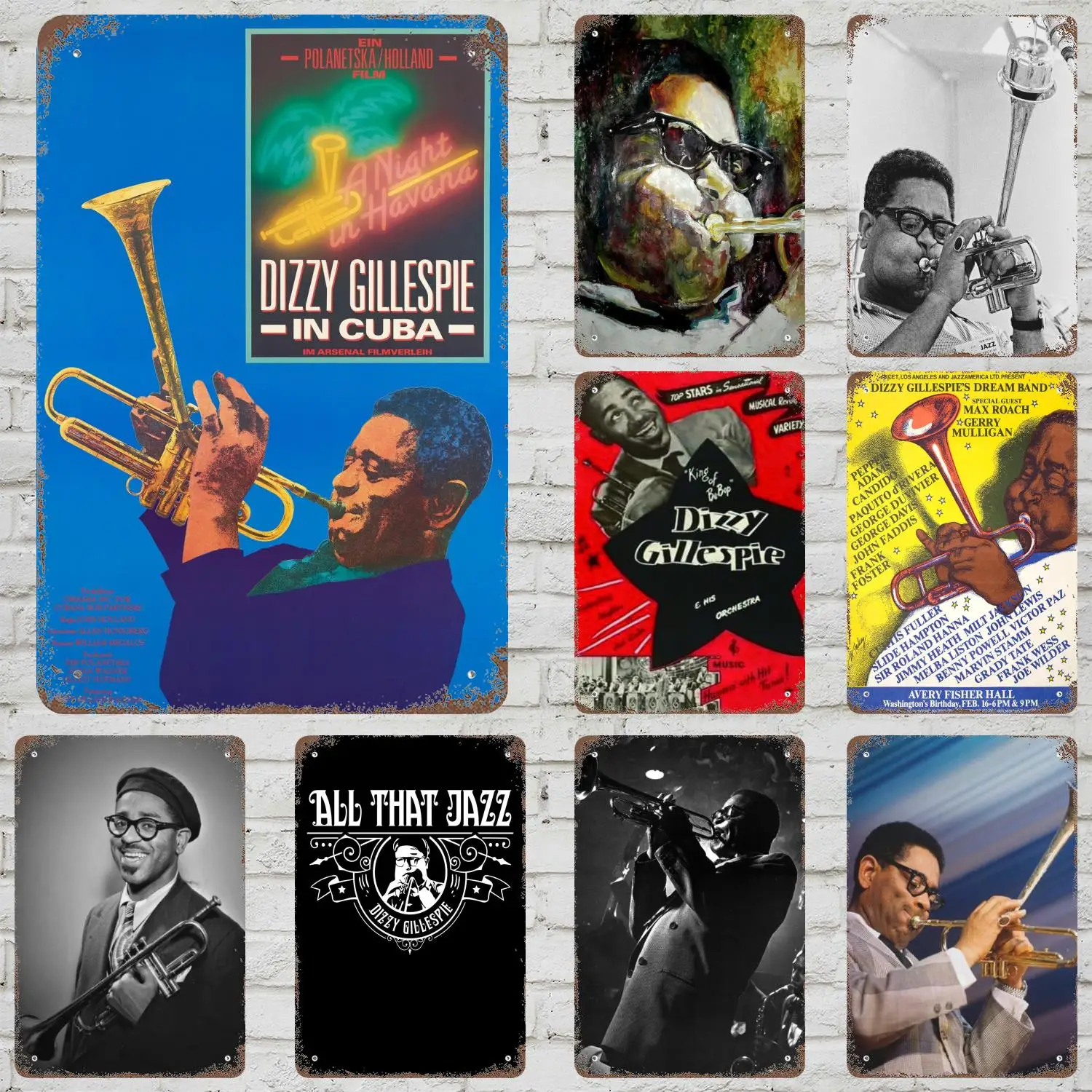 Dizzy Gillespie-letreros de Metal para decoración de pared, carteles de estaño Vintage, decoración de carteles de Metal de capitán para Bar, Pub, Club, decoración de pared