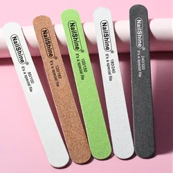 50Pcs/Bag NailShine Wooden Nail Files 80 100 120 150 180 240 320 Grit 7 Inches Emery Board Nail File For Nature/Acrylic Nails