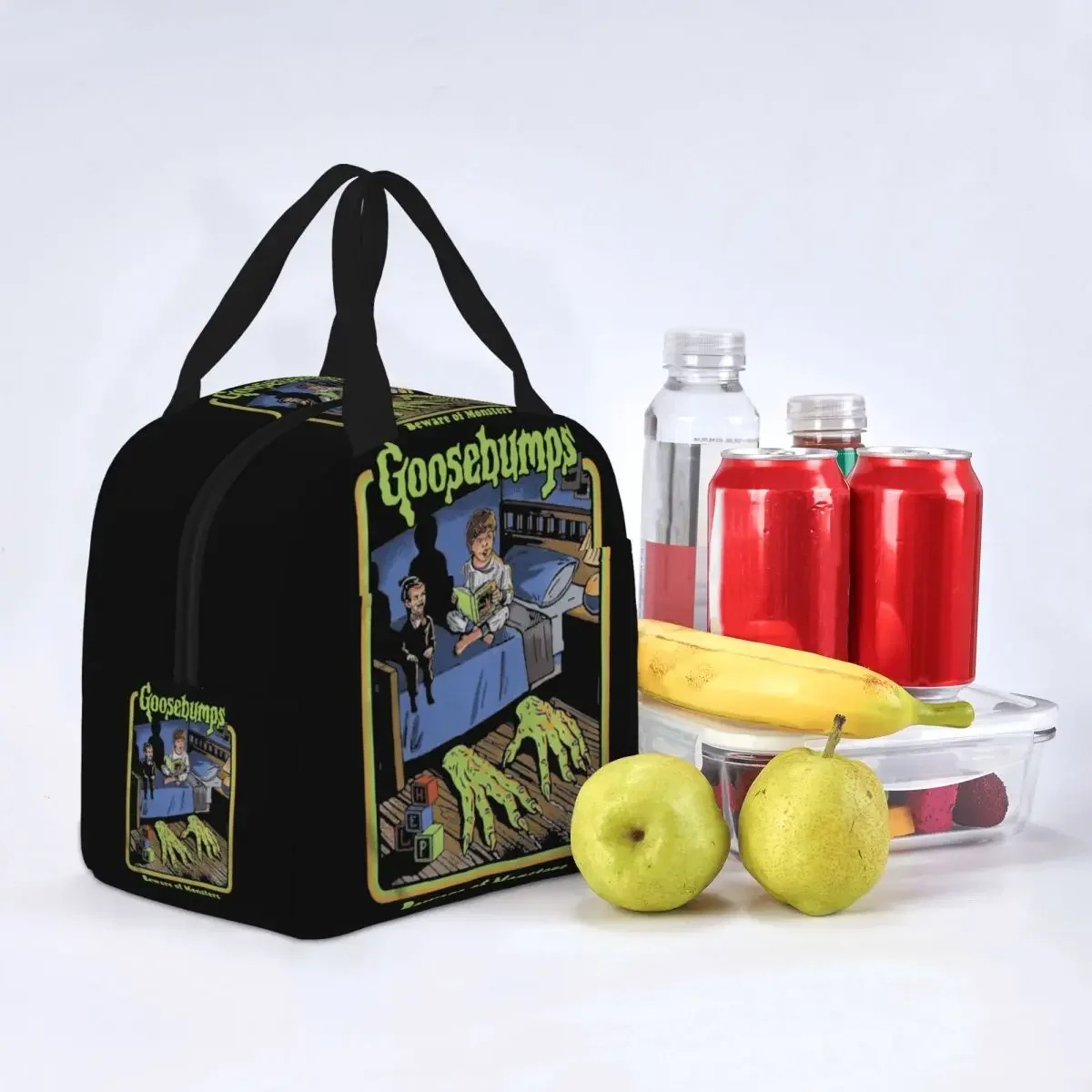 Goosebumps Beware Of Monsters Blood Horror Active Of Children Insulated Lunch Bag Cooler Bag Lunch Box Tote Food Storage Bags