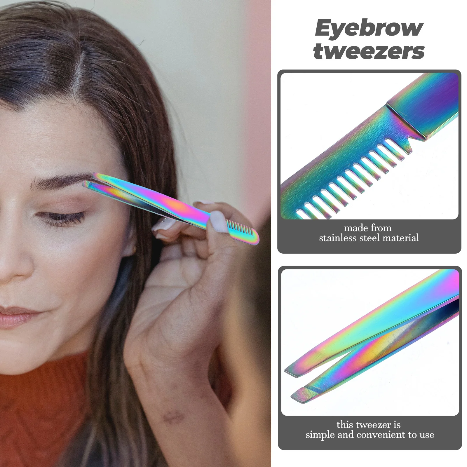 4개입 눈썹 족집게 전문가용 스테인리스 내구성 얼굴 털 정밀 족집게 메이크업 뷰티 도구