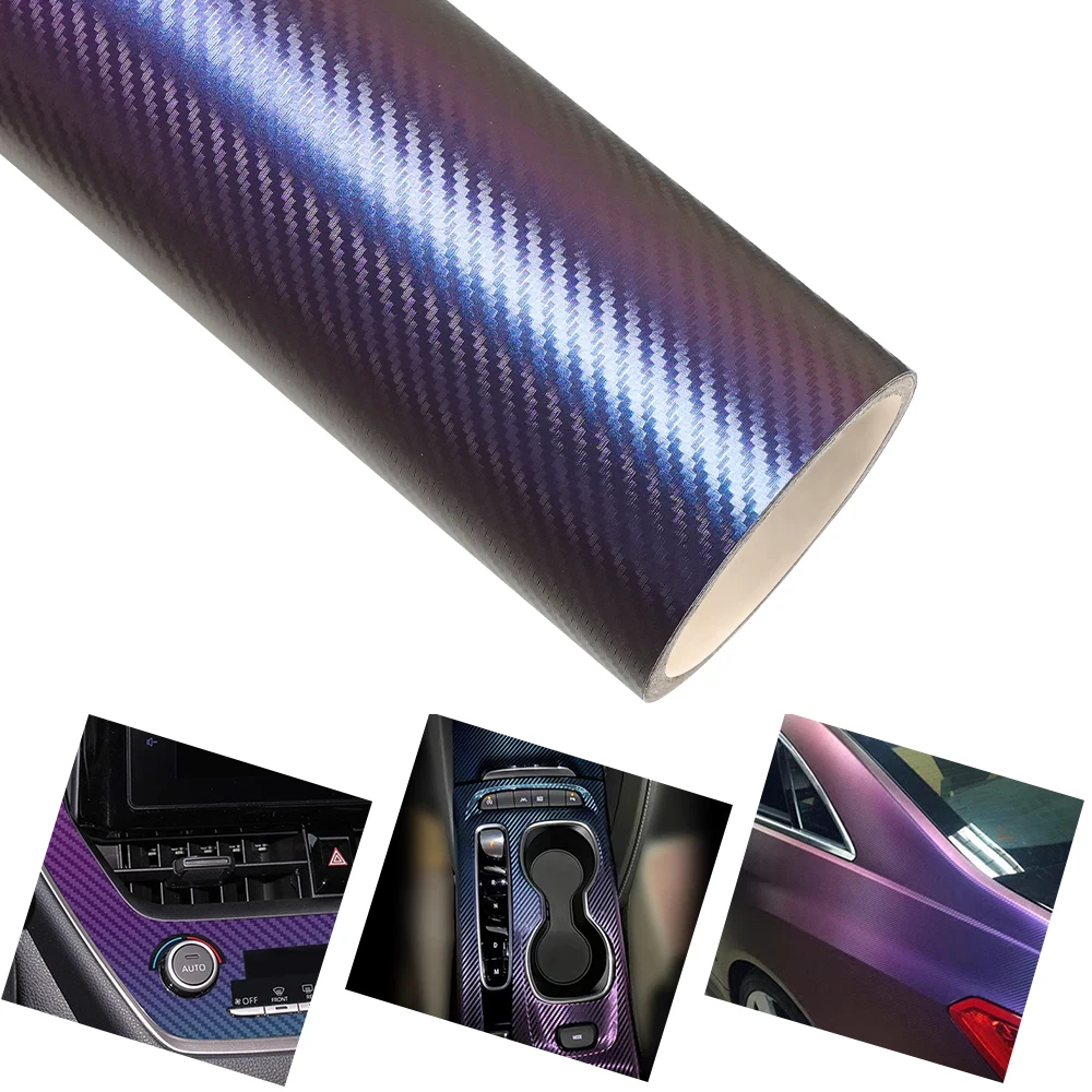 

Chameleon Vinyl Wrap Film Roll Purple to Blue Self Adhesive Decal Vehicle Car Body Wrapping Decoration Protective Film Sticker