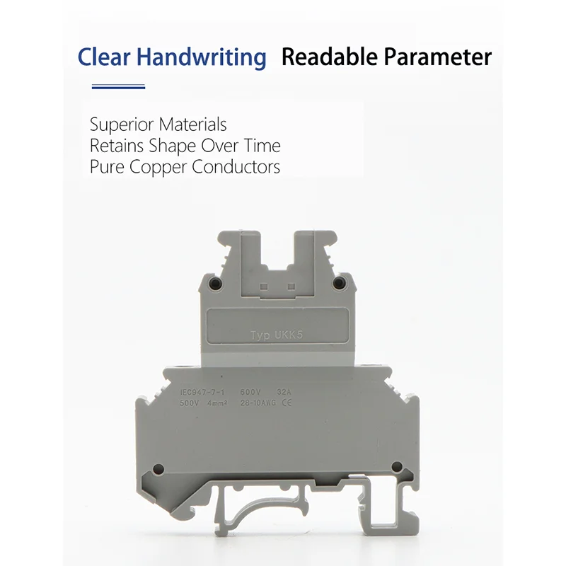 ManHua Terminal Blocks Din Rail  UKK-5 10Pcs Connector Double Layer Terminal Blocks Screw Electrical Wiring Wire Conductor UKK-5