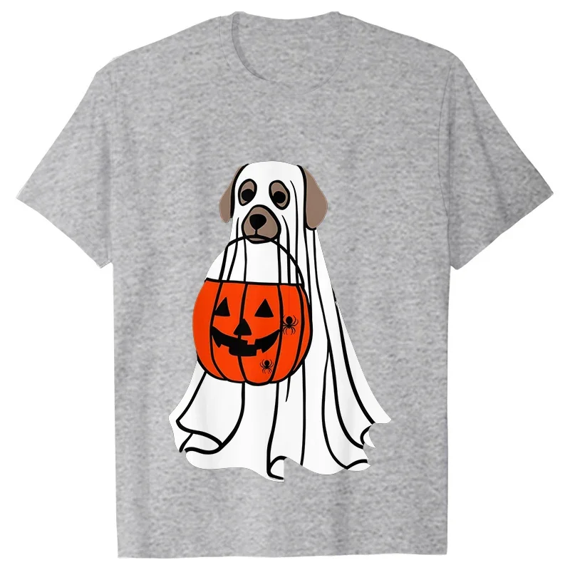 Cute Halloween Dog Y2k T-Shirt for Men Spooky Halloween Party T-Shirt Retro Gothic Shirt Unisex Adult Graphic Tee Shirt Clothes