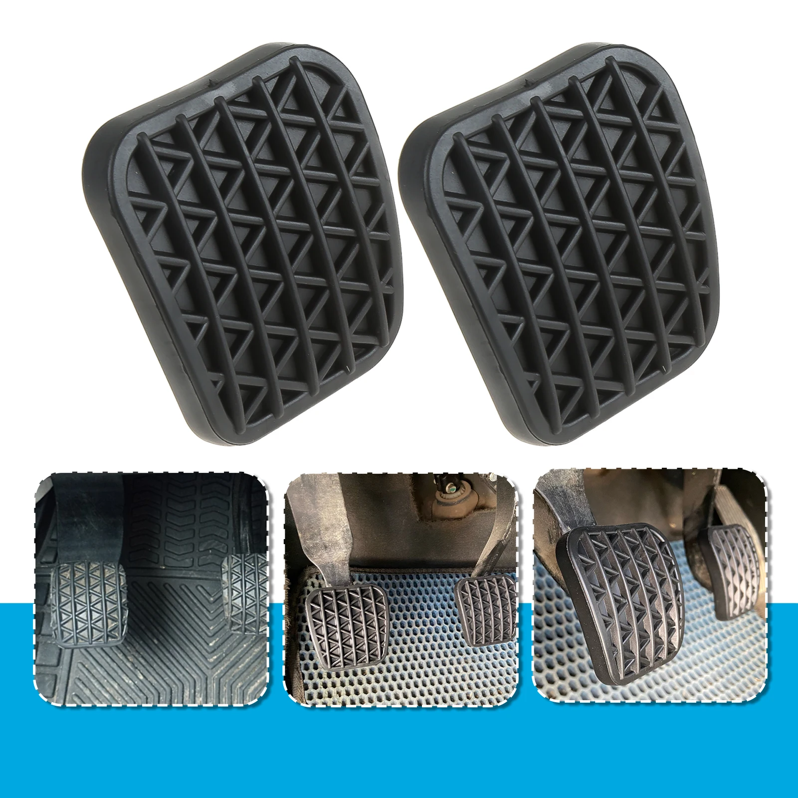 2Pcs Black Car Rubber Brake Clutch Foot Pedal Pad Cover For Chevrolet Cruze J300 2009-2016 For Daewoo Lacetti Premiere 2008-2011