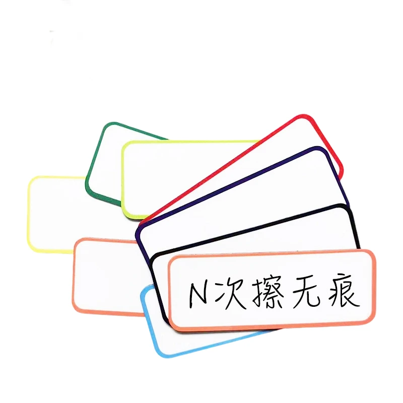 Etiquetas de nome magnéticas coloridas dos desenhos animados graváveis etiqueta de geladeira etiquetas de nome criativo etiquetas de nota atacado