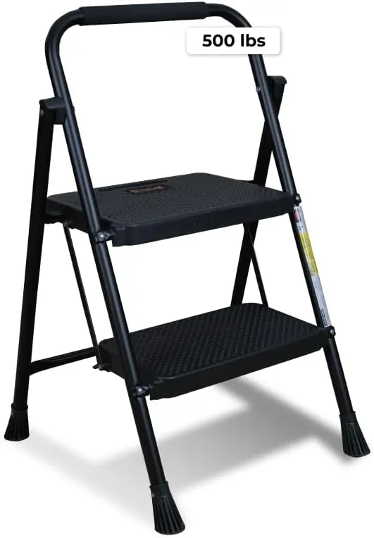

Складная 2-ступенчатая лестница с широкими нескользящими педалями, прочная легкая сталь, автоматическая застежка, портативный ступенчатый стул для