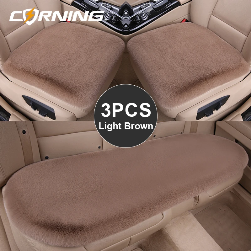 Short Plush Car Seat Cover Soft Winter Warm Auto Seat Cushion Non-slip Skin-Friendly Washable Universal Vehicle Chair Protector