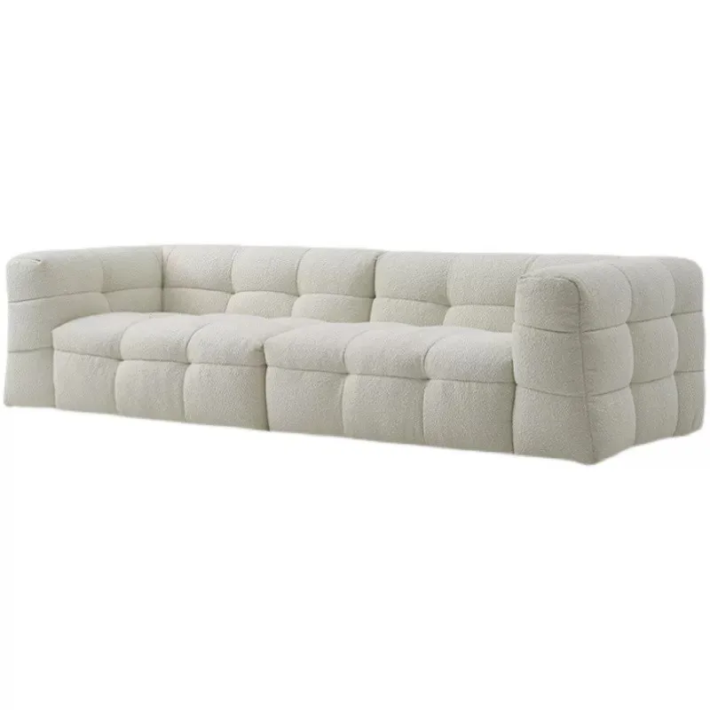 

Cream wind minimalist lamb wool fabric sofa