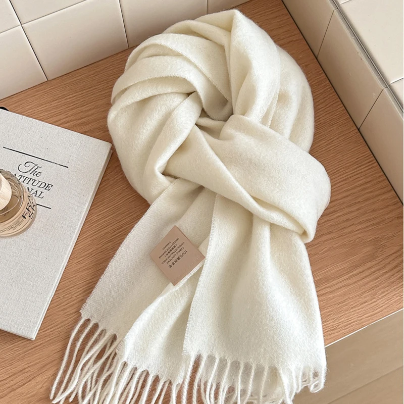 100% laine hiver écharpe 31 couleur unie vente chaude châle enveloppes foulards hommes et femmes universel chaud et froid résistant écharpe