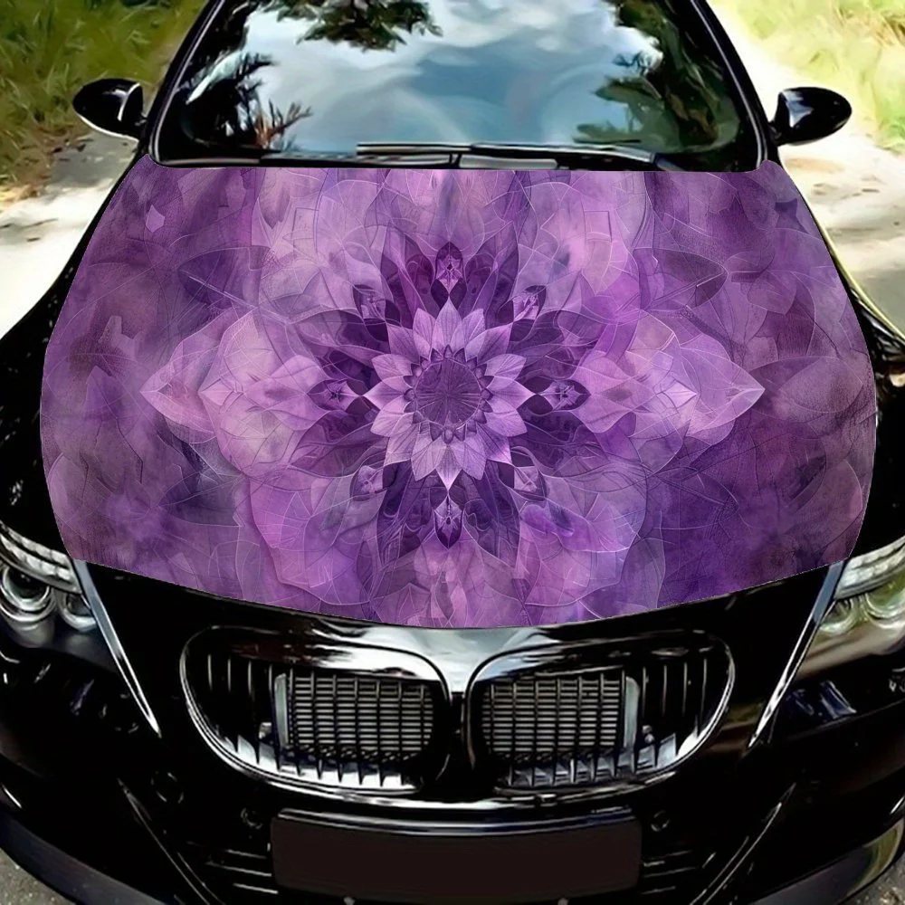

Dreamy Purple Rhyme Mandala Car Hood Wrap Color Vinyl Sticker Truck Graphic Bonnet Auto Accessories Decoration Decal Gift