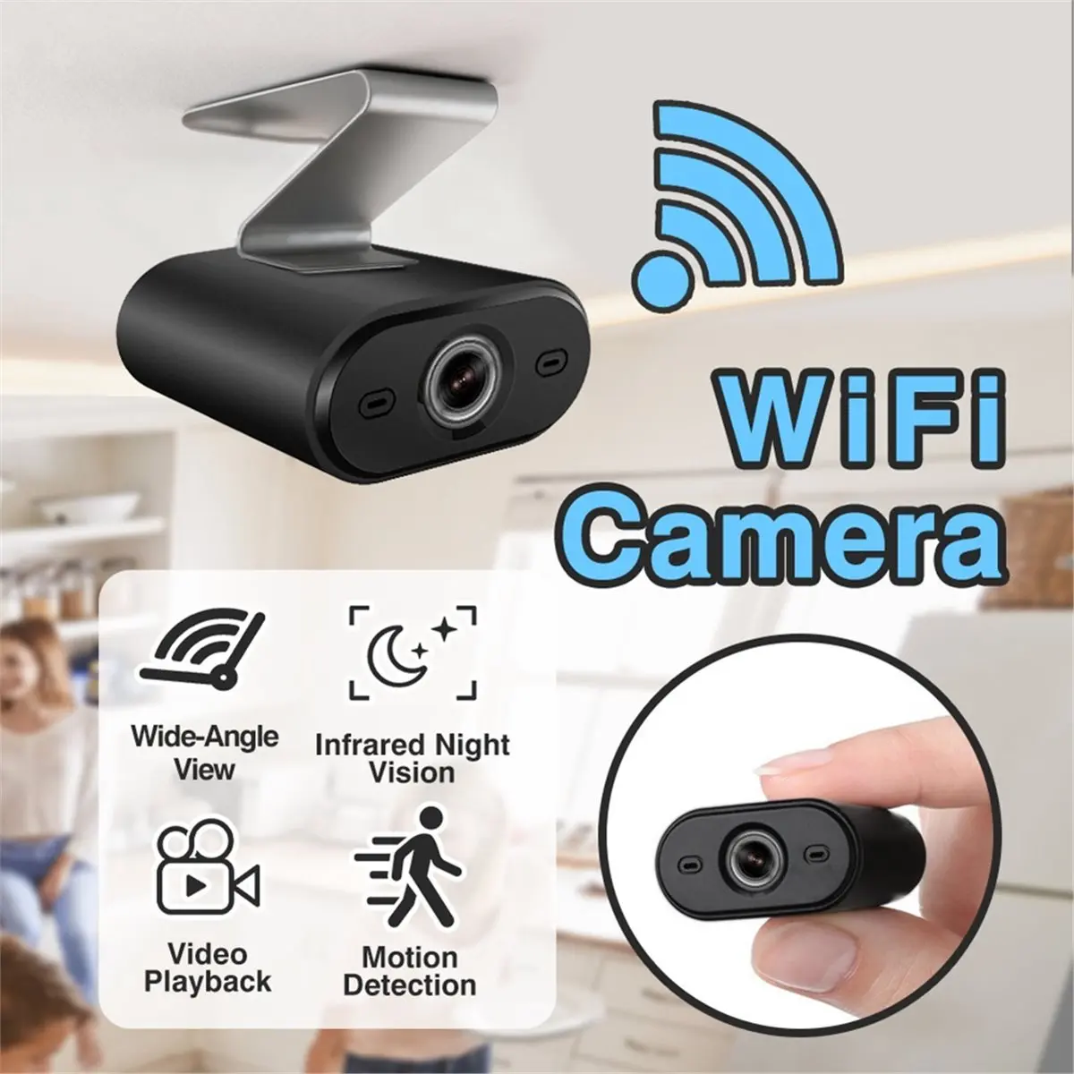 update. 4PCS Wireless Mini Indoor Security Camera with Night Vision Motion Detection Alert USB Home WiFi Pet Vehicle Monitoring