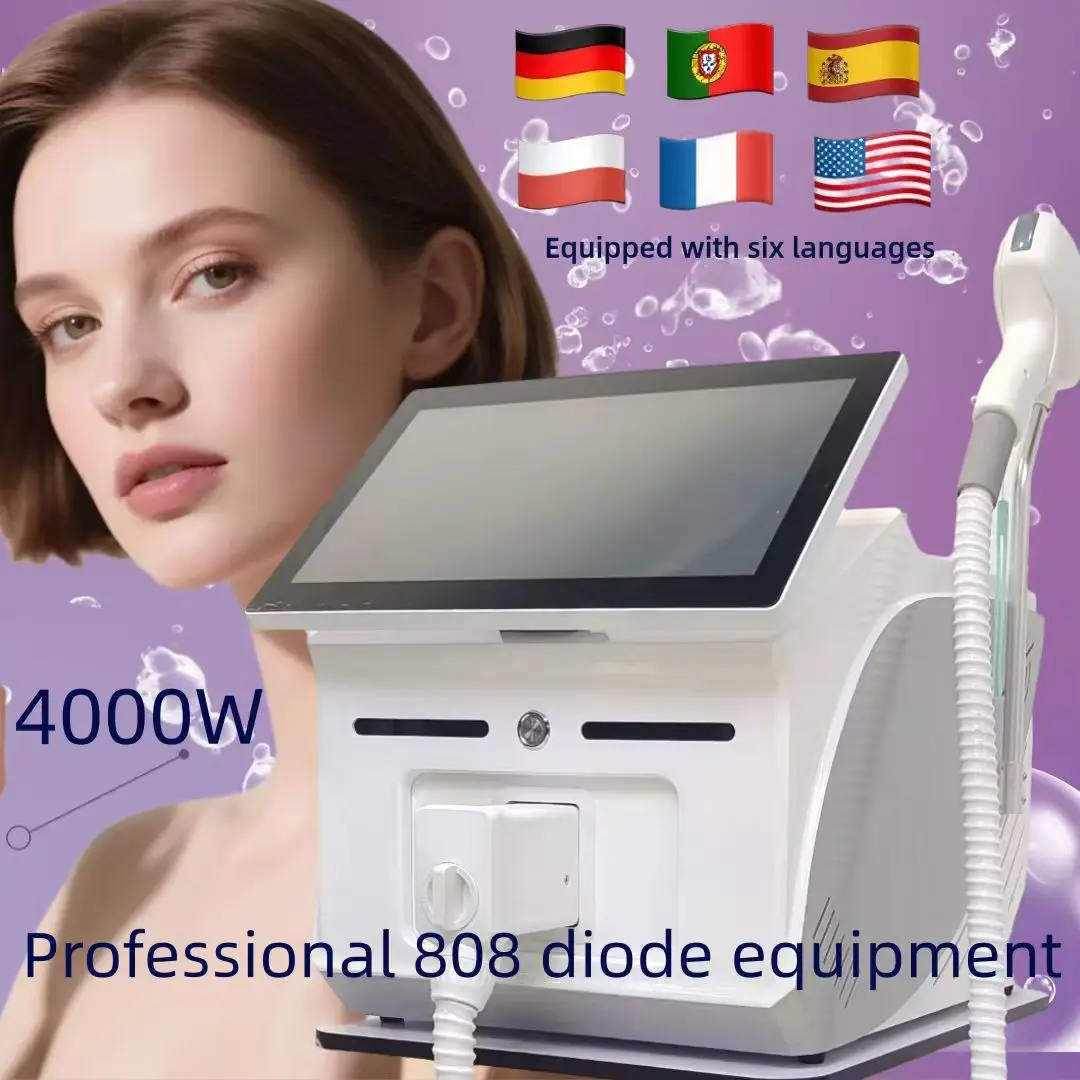 Soprano 2025 New Black Ice Platinum Cooling System 808nm Diode Laser Hair Removal Machine Best Brand 4 Wave Lengths