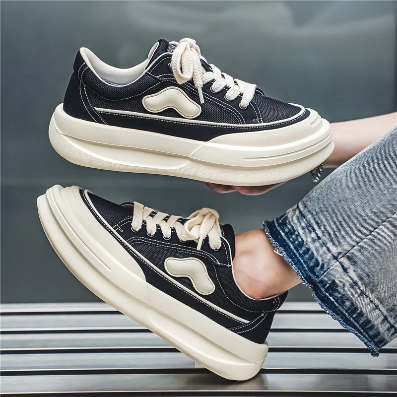 2024 Spring New Internet Celebrity Thick Sole Comfortable and Sporty Trendy Small Top Fashion Versatile Mesh Men's Shoes